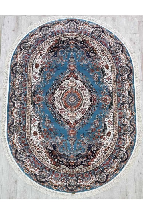 Иранский ковер Rishim 36318 Голубой овал